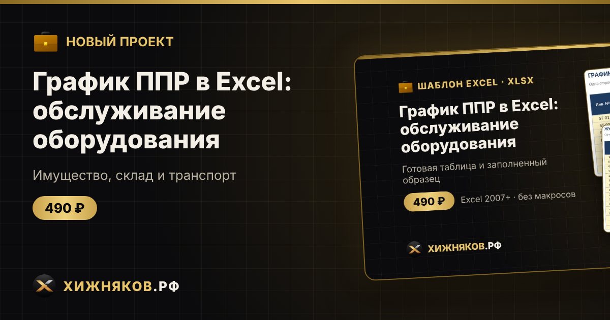 ΠΡΠ°ΡΠΈΠΊ ΠΠΠ Π² Excel: ΠΎΠ±ΡΠ»ΡΠΆΠΈΠ²Π°Π½ΠΈΠ΅ ΠΎΠ±ΠΎΡΡΠ΄ΠΎΠ²Π°Π½ΠΈΡ β ΡΠΎΡΠΎ 1