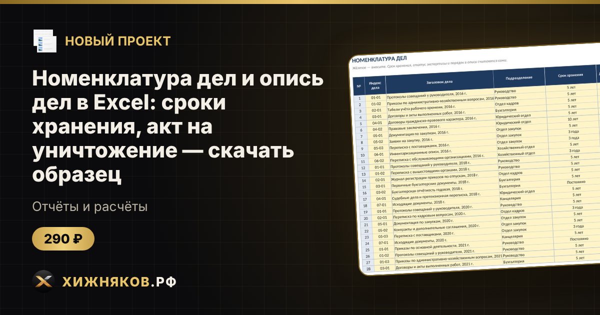 ΠΠΎΠΌΠ΅Π½ΠΊΠ»Π°ΡΡΡΠ° Π΄Π΅Π» ΠΈ ΠΎΠΏΠΈΡΡ Π΄Π΅Π» Π² Excel: ΡΡΠΎΠΊΠΈ Ρ
ΡΠ°Π½Π΅Π½ΠΈΡ, Π°ΠΊΡ Π½Π° ΡΠ½ΠΈΡΡΠΎΠΆΠ΅Π½ΠΈΠ΅ β ΡΠΊΠ°ΡΠ°ΡΡ ΠΎΠ±ΡΠ°Π·Π΅Ρ β ΡΠΎΡΠΎ 1