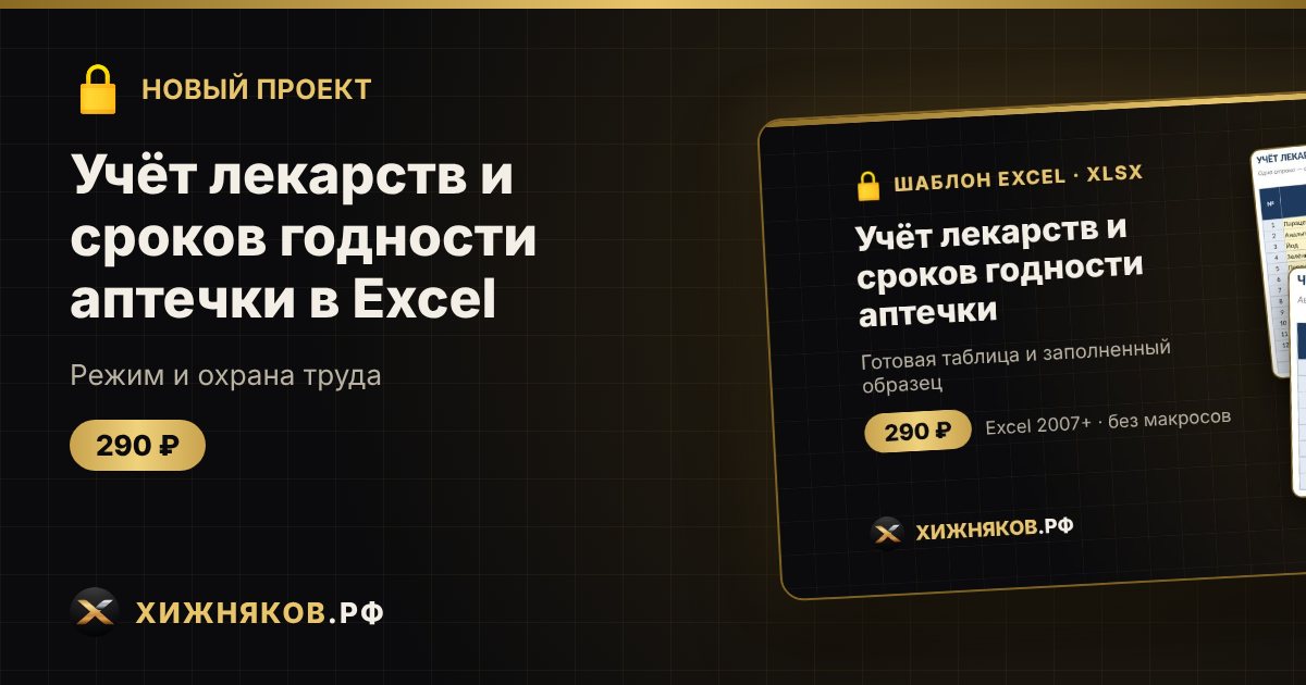 Π£ΡΡΡ Π»Π΅ΠΊΠ°ΡΡΡΠ² ΠΈ ΡΡΠΎΠΊΠΎΠ² Π³ΠΎΠ΄Π½ΠΎΡΡΠΈ Π°ΠΏΡΠ΅ΡΠΊΠΈ Π² Excel β ΡΠΎΡΠΎ 1