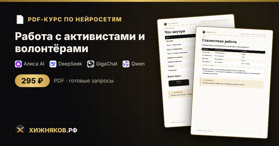 Курс: Работа с активистами и волонтёрами