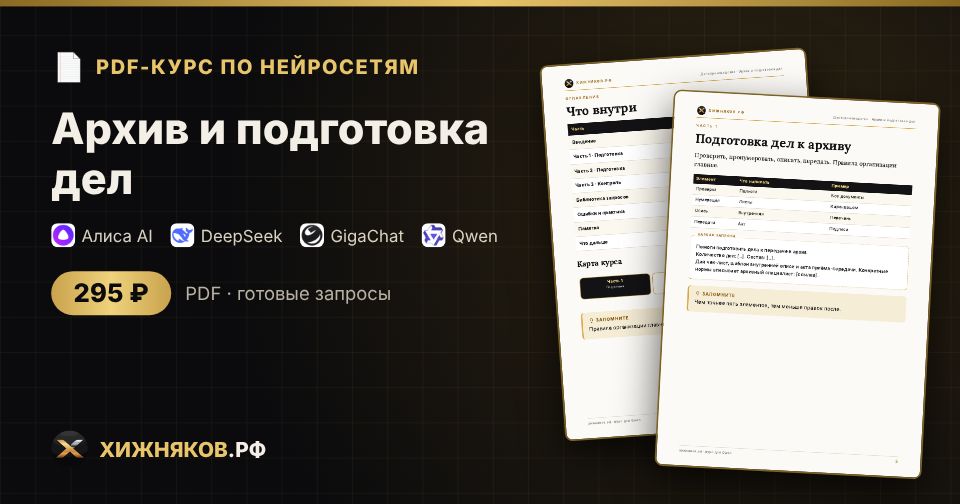 Курс: Архив и подготовка дел