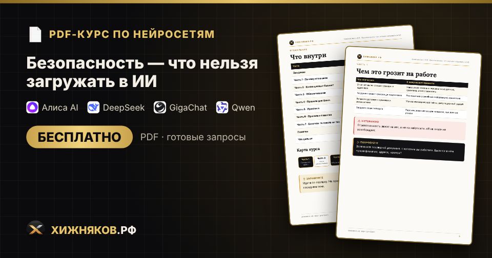 Курс: Безопасность — что нельзя загружать в ИИ