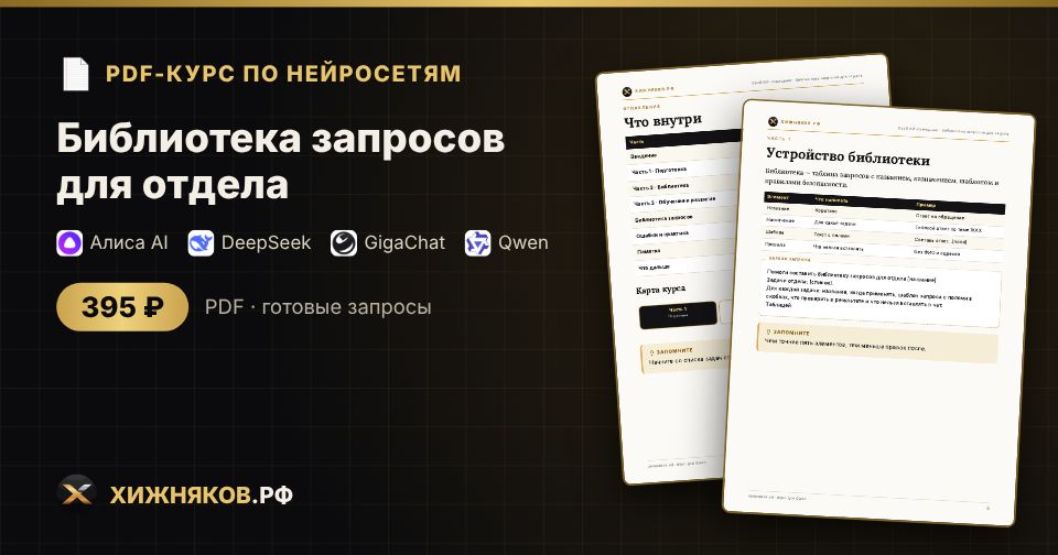 Курс: Библиотека запросов для отдела