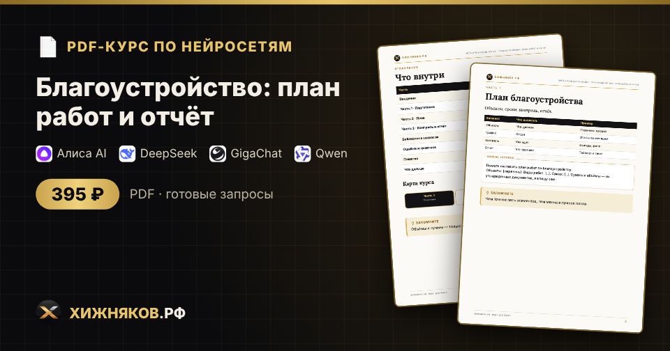 Курс: Благоустройство: план работ и отчёт