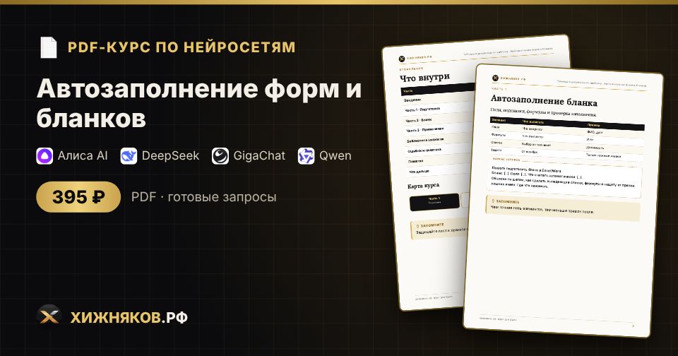 Курс: Автозаполнение форм и бланков
