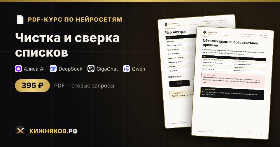 Курс: Чистка и сверка списков