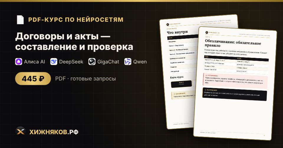 Курс: Договоры и акты — составление и проверка