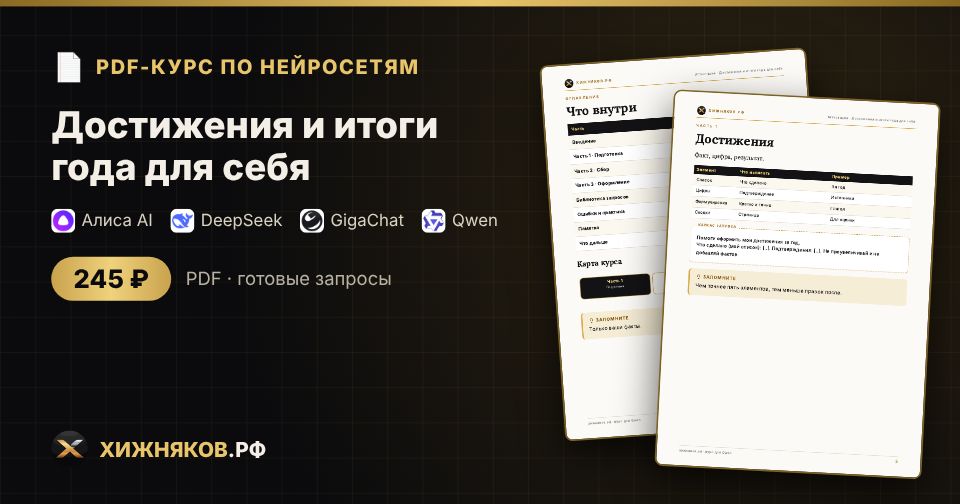 Курс: Достижения и итоги года для себя