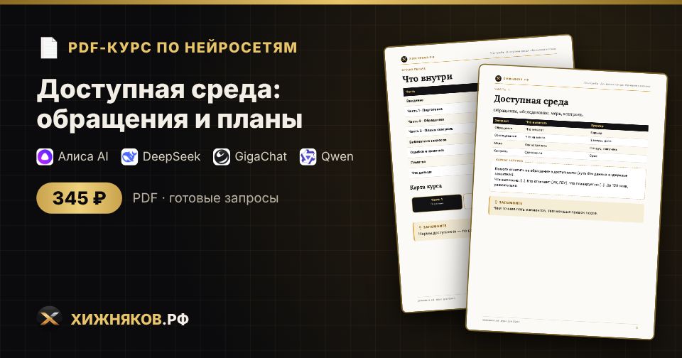 Курс: Доступная среда: обращения и планы