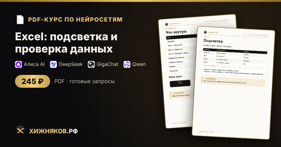 Курс: Excel: подсветка и проверка данных