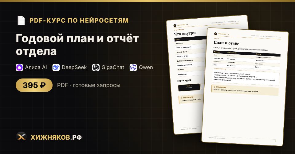 Курс: Годовой план и отчёт отдела