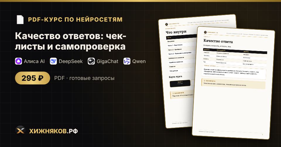 Курс: Качество ответов: чек-листы и самопроверка