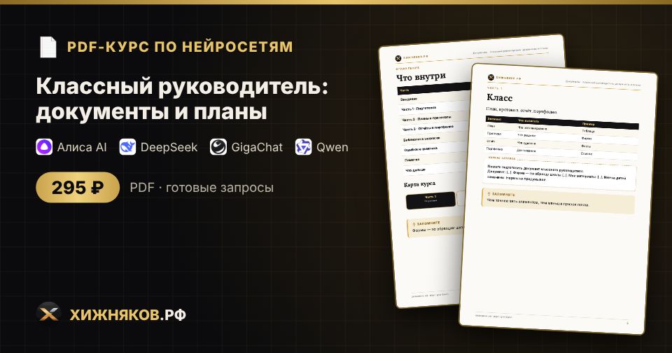 Курс: Классный руководитель: документы и планы
