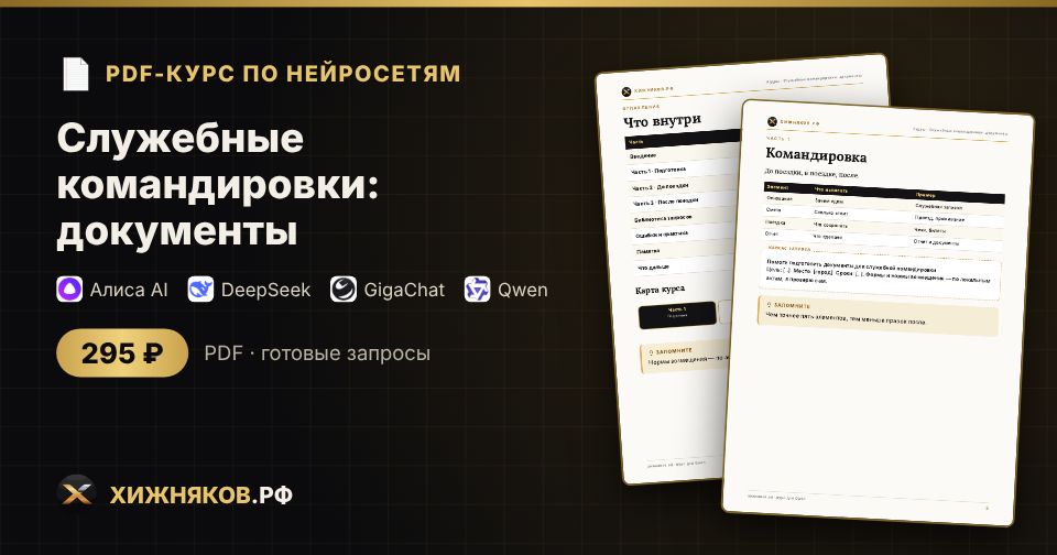 Курс: Служебные командировки: документы