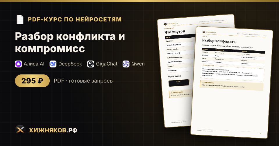 Курс: Разбор конфликта и компромисс