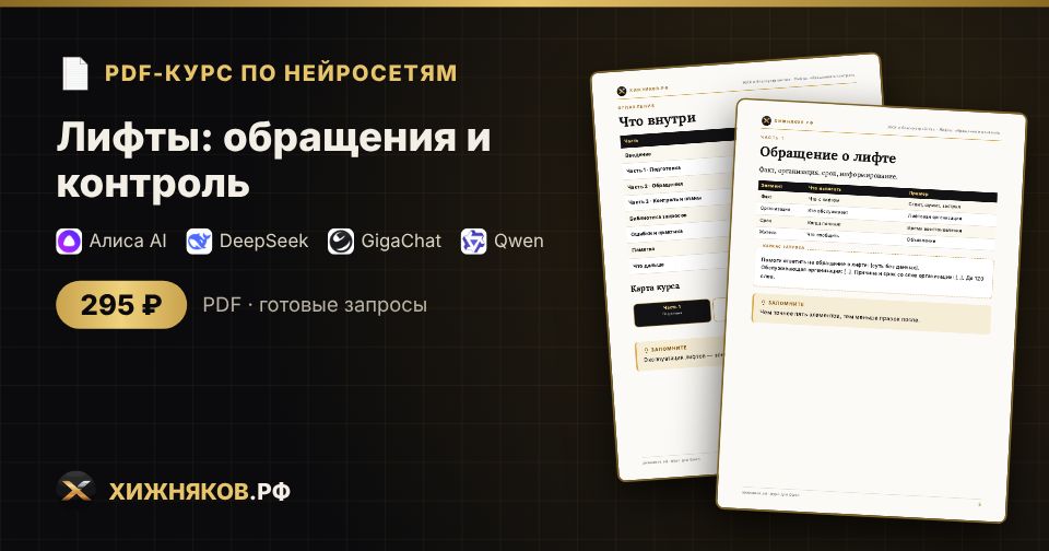 Курс: Лифты: обращения и контроль