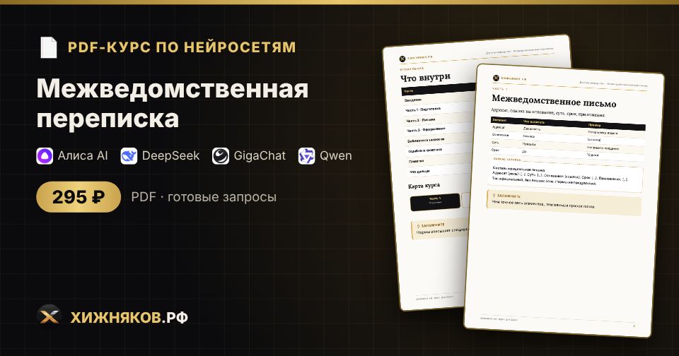 Курс: Межведомственная переписка