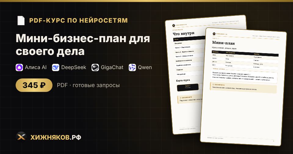 Курс: Мини-бизнес-план для своего дела