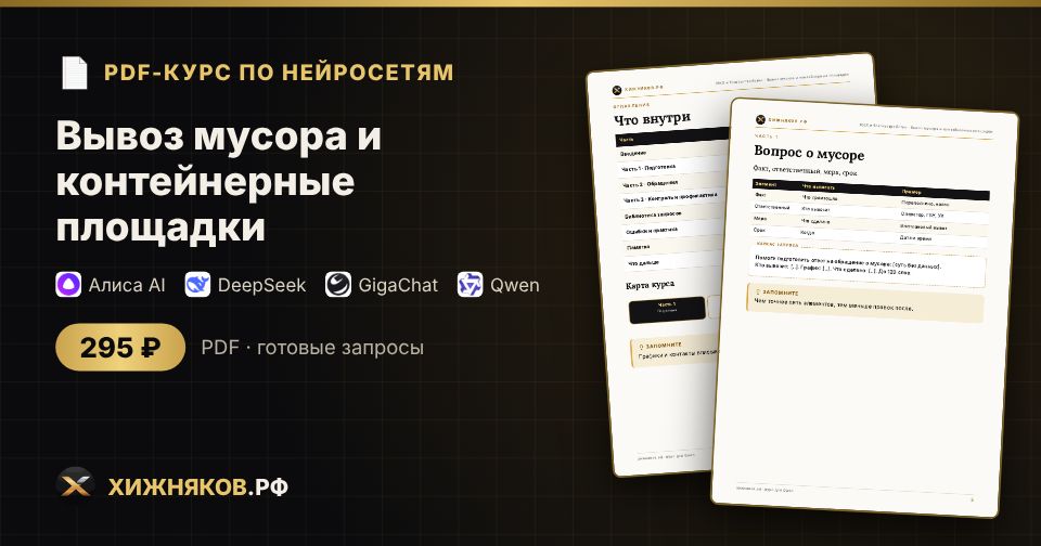 Курс: Вывоз мусора и контейнерные площадки