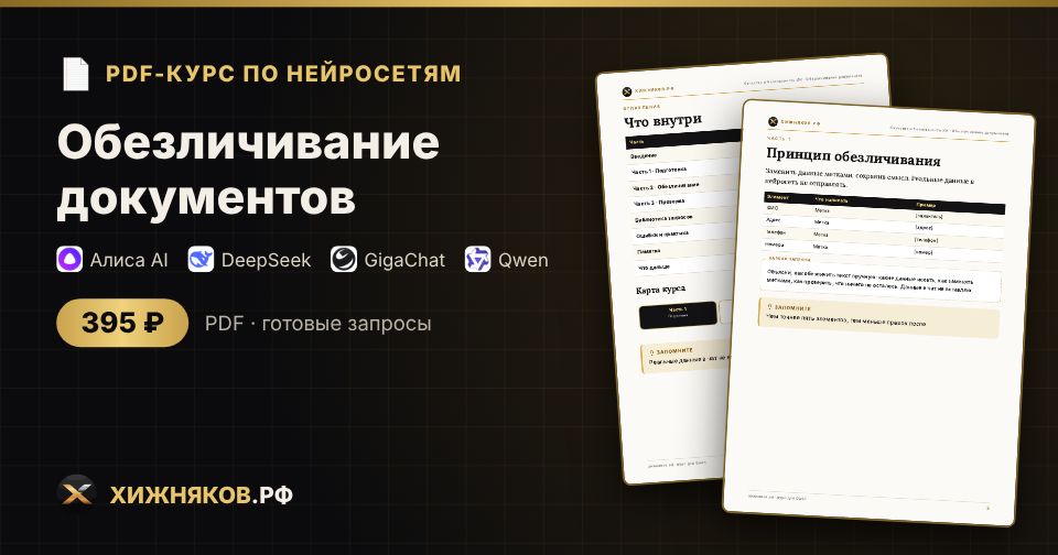 Курс: Обезличивание документов
