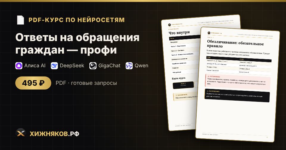 Курс: Ответы на обращения граждан — профи