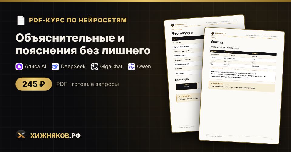 Курс: Объяснительные и пояснения без лишнего