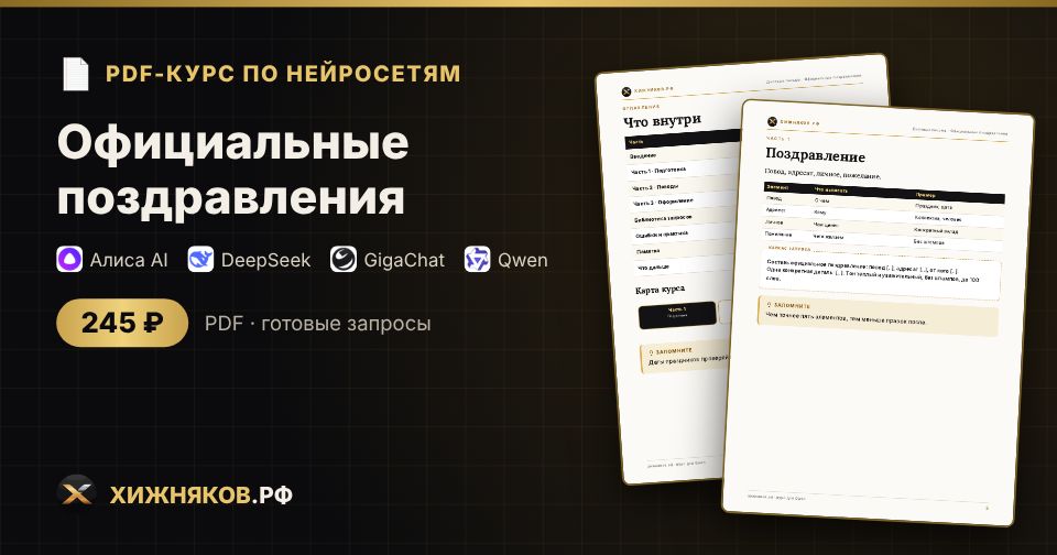 Курс: Официальные поздравления