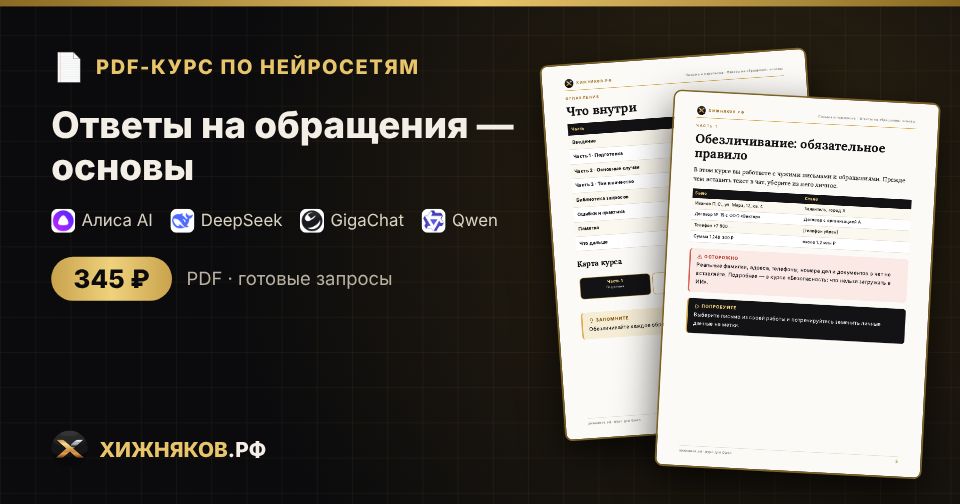 Курс: Ответы на обращения — основы