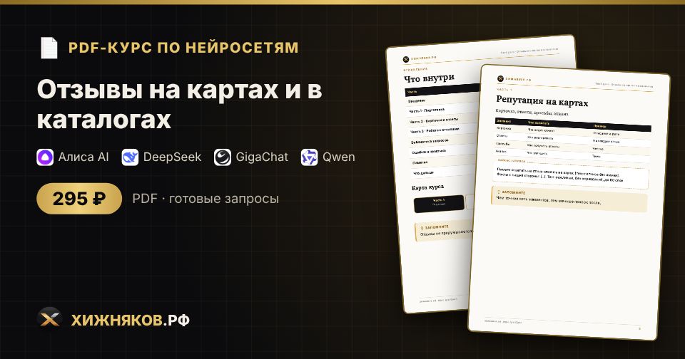 Курс: Отзывы на картах и в каталогах