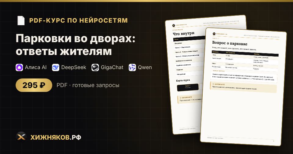 Курс: Парковки во дворах: ответы жителям