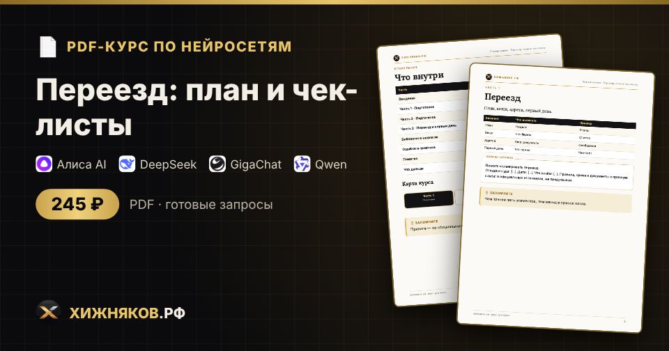 Курс: Переезд: план и чек-листы