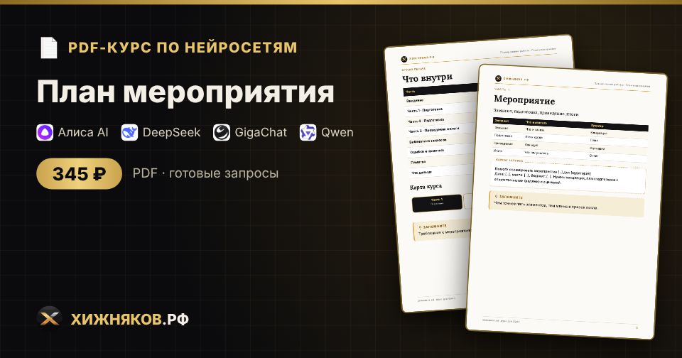 Курс: План мероприятия