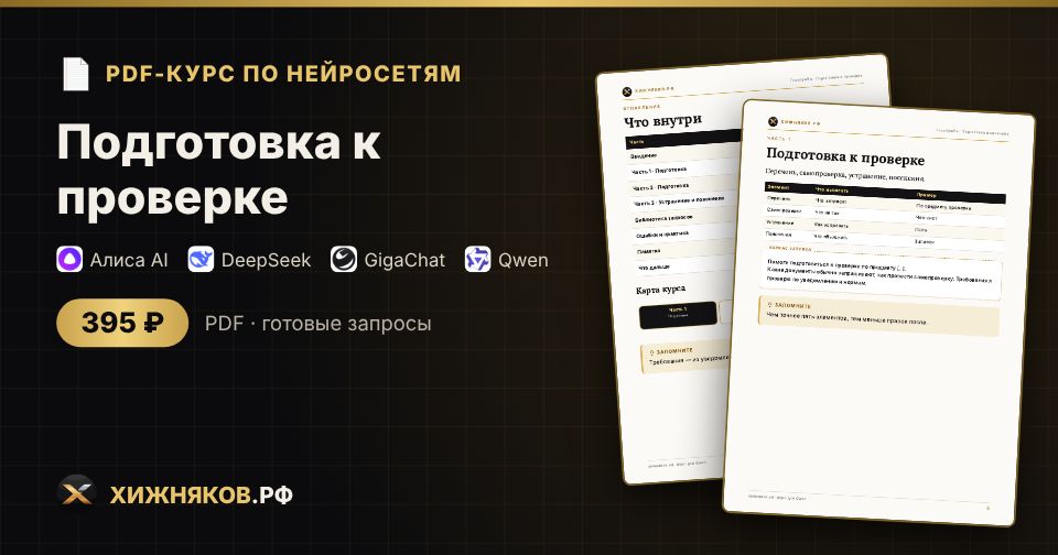 Курс: Подготовка к проверке