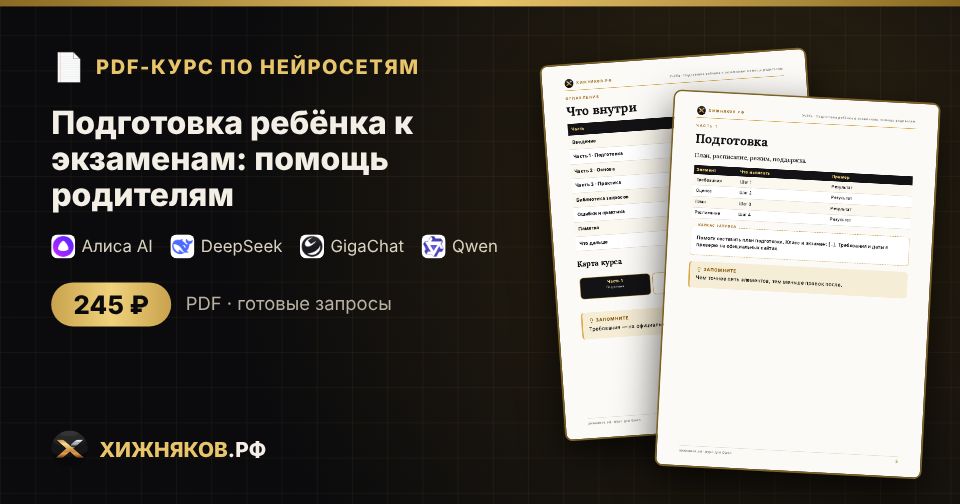 Курс: Подготовка ребёнка к экзаменам: помощь родителям