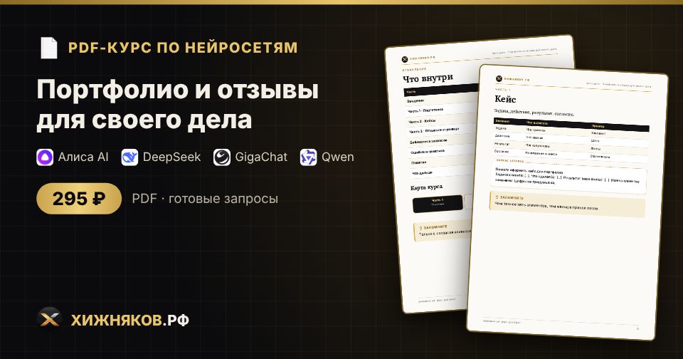 Курс: Портфолио и отзывы для своего дела