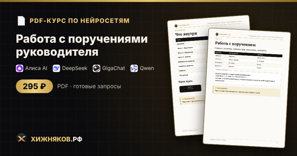 Курс: Работа с поручениями руководителя