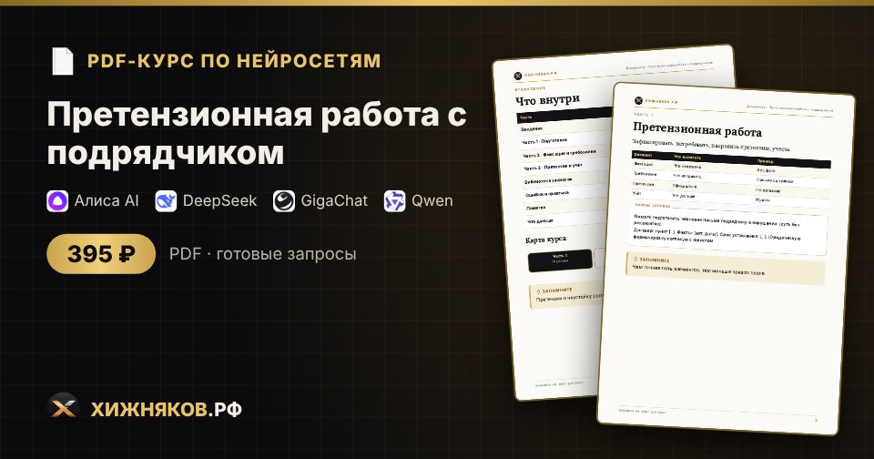 Курс: Претензионная работа с подрядчиком