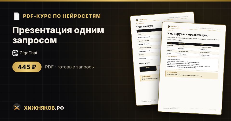 Курс: Презентация одним запросом