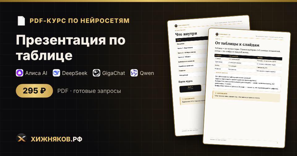 Курс: Презентация по таблице