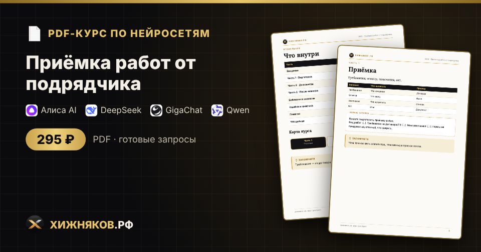 Курс: Приёмка работ от подрядчика