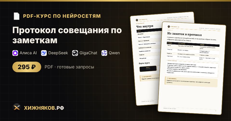 Курс: Протокол совещания по заметкам