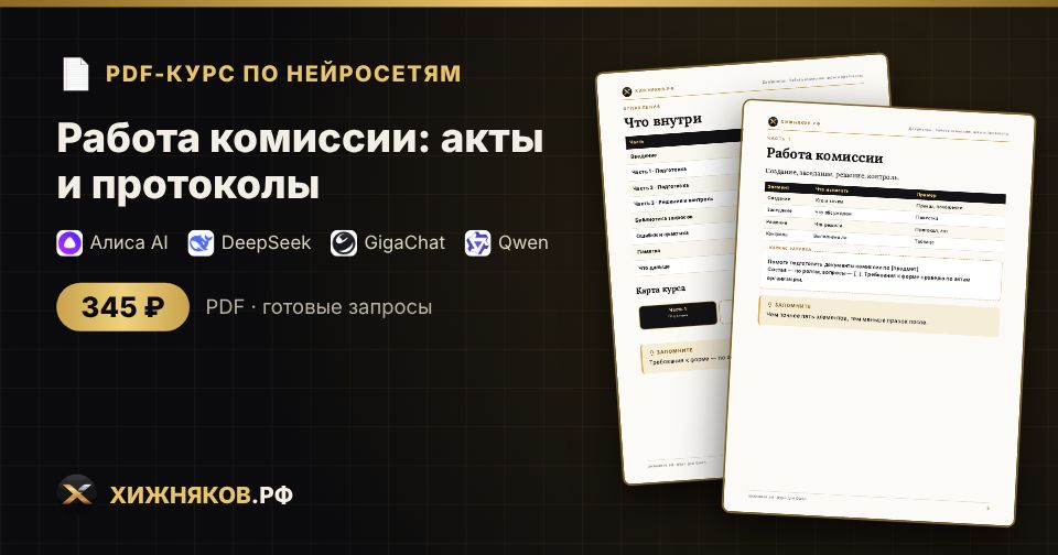 Курс: Работа комиссии: акты и протоколы