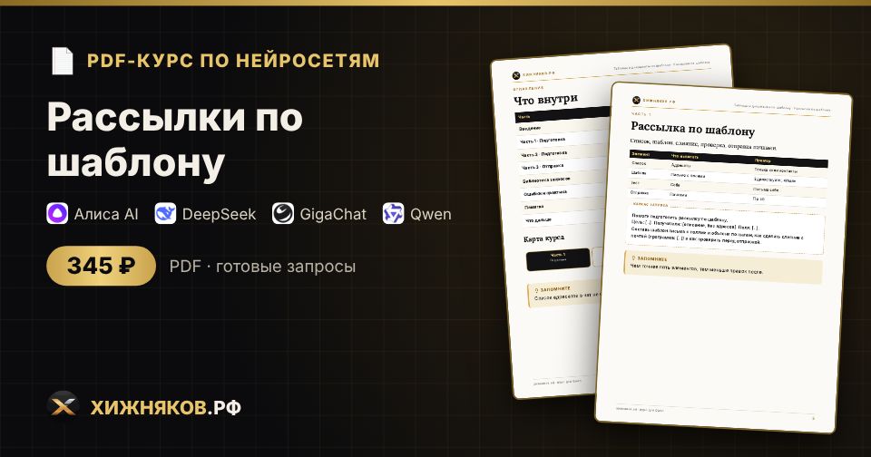 Курс: Рассылки по шаблону