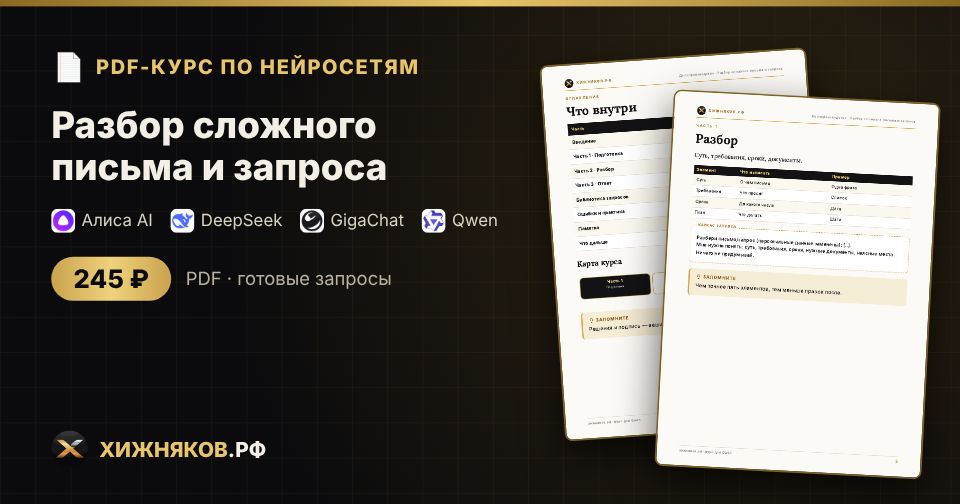 Курс: Разбор сложного письма и запроса