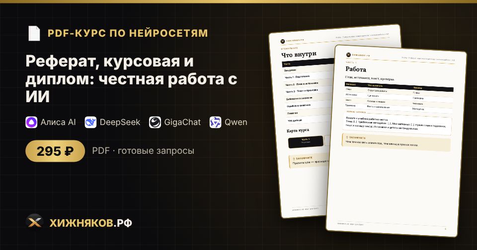 Курс: Реферат, курсовая и диплом: честная работа с ИИ