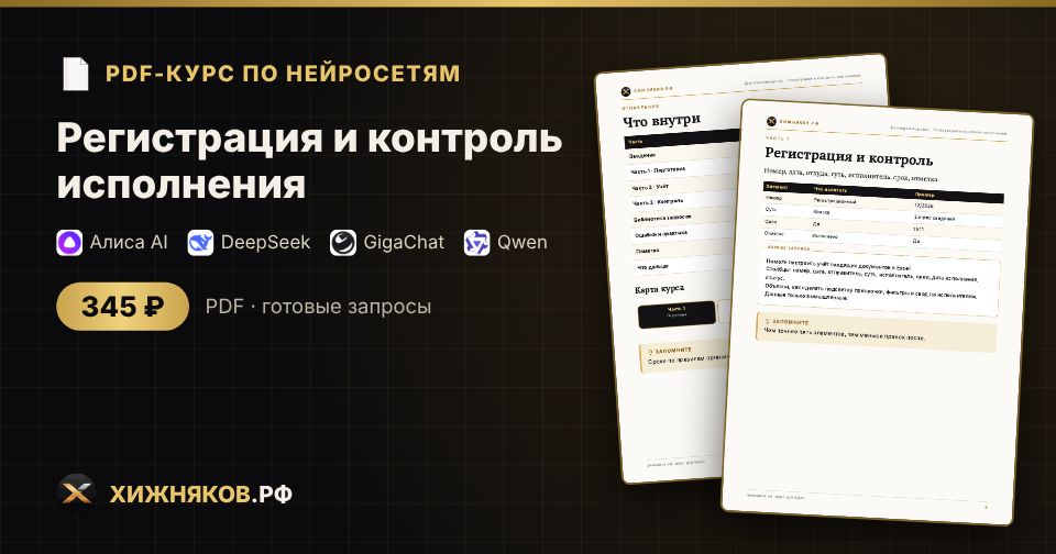 Курс: Регистрация и контроль исполнения