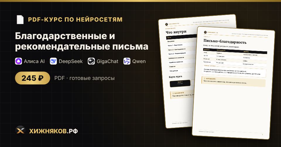 Курс: Благодарственные и рекомендательные письма