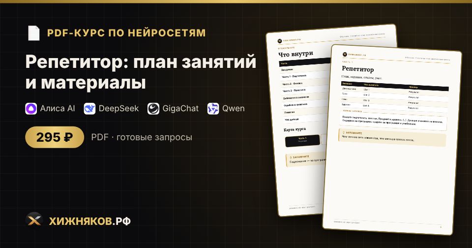 Курс: Репетитор: план занятий и материалы