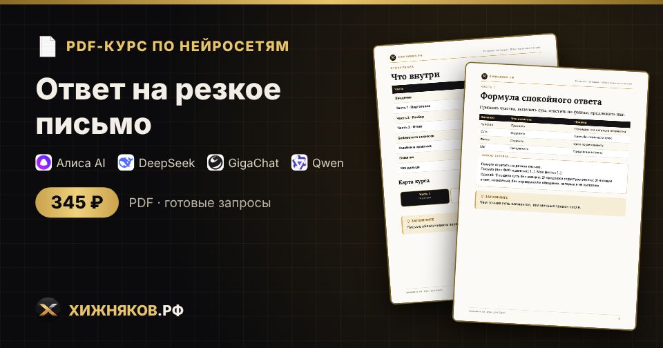 Курс: Ответ на резкое письмо