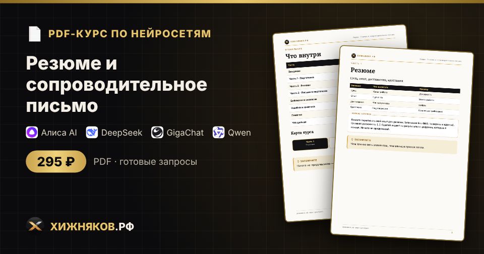 Курс: Резюме и сопроводительное письмо